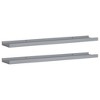 vidaXL Picture Frame Ledge Shelves 2 pcs Gray 31.5Inchx3.5Inchx1.2Inch MDF - 2 of 4