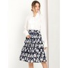 INSPIRE CHIC Women's Floral Print Elastic Waist Office Midi Pleated Skirts - 2 of 4