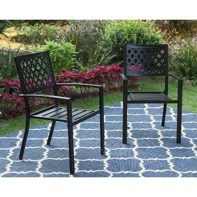 2pk Outdoor Steel Stackable Dining Chairs - Captiva Designs