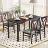 Tangkula Modern Dining Chairs Set of 4 w/ Rubber Wood Frame Hollowed Backrest for Kitchen - 2 of 4
