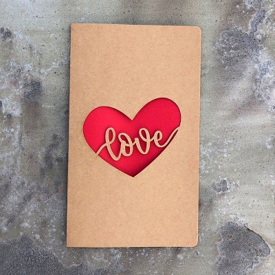 10 pcs Retro Kraft Paper Hollowed Love Greeting Card Valentine Day Message Card(Love)