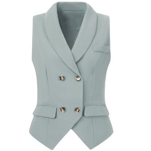 INSPIRE CHIC Women's Lapel Collar Dressy Versatile Racerback Waistcoat Suit Vest - 1 of 4