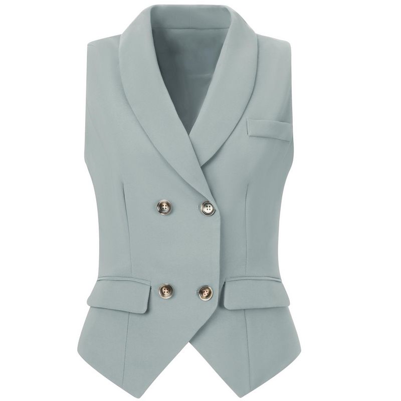 Allegra K Women's Lapel Collar Dressy Versatile Racerback Waistcoat Suit Vest, 1 of 6