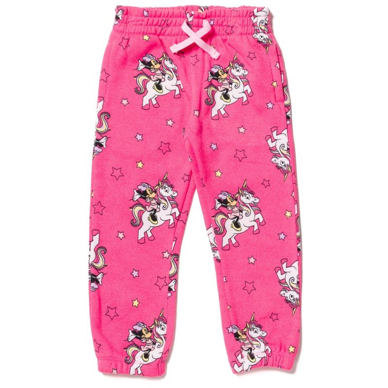 Disney Minnie Mouse Girls Fleece 2 Pack Jogger Pants Little Kid to Big Kid, 3 of 8