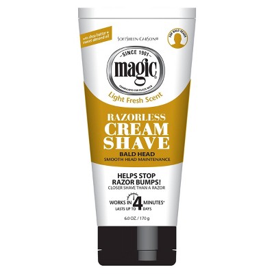 Magic Razorless Shaving Cream for Hair Removal, Bald Head Maintenance, Depilitory Cream - 6oz