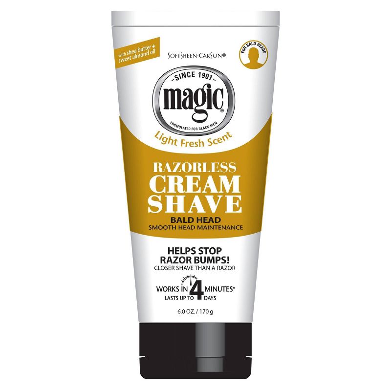 Magic Razorless Shaving Cream for Hair Removal, Bald Head Maintenance, Depilitory Cream - 6oz, 1 of 6