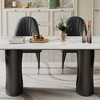 CENGHU Rectangular Stretch Dining Table for 6 People, Thick Sintered Stone Composite Tempered Glass Top Kitchen Table with Carbon Steel Base - 3 of 4