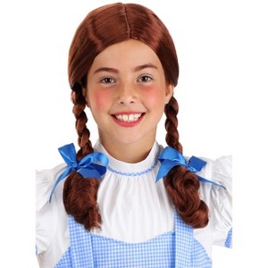 HalloweenCostumes.com One Size Fits Most Girl Deluxe Kids Kansas Girl Costume Wig, Blue/Brown - 1 of 4