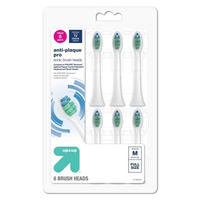 Anti-Plaque Pro Sonic Replacement Brush Heads - 6ct - up & up™