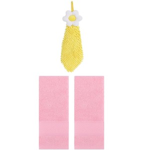 REGALWOVEN 3 Pcs Soft Absorbent Hand Towel Bathroom Decorative Set - 1 of 4