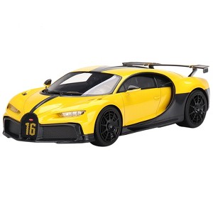 Bugatti Chiron Pur Sport Yellow and Black 1/18 Model Car by Top Speed - 1 of 4