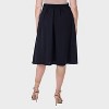 24seven Comfort Aapparel Womens Pleated Elastic Waist Knee Length Pocket Skirt - 3 of 4