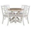 NicBex 5 Piece Dining Set,5 Extendable Round Kitchen Table with 4 Upholstered Chairs,Dining Table Set with Wood Pattern for Dining Room - 4 of 4