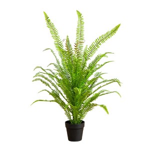 Nearly Natural 3-ft UV Resistant Artificial Real Touch Boston Fern Potted Plant (Indoor/Outdoor) - 1 of 1