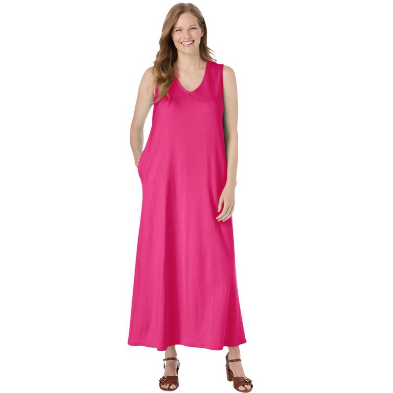Woman Within Women's Plus Size Sleeveless Scoopneck Dress, 1 of 3