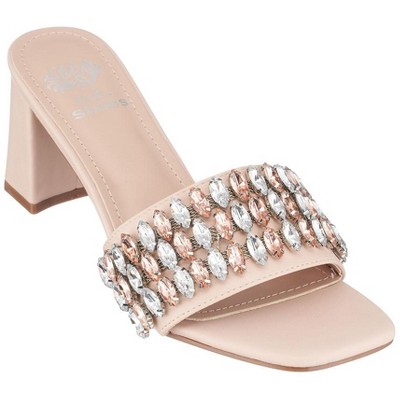 GC Shoes Drais Rhinestone Block Heel Sandals
