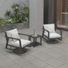 SUGOLD 3-Piece Aluminum Patio Conversation Set with Side Table, All-Weather Outdoor Furniture for Patio & Garden - 2 of 4