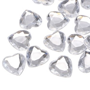 Unique Bargains Acrylic Flat Back Heart DIY Crafting Decor Jewelry Rhinestone 20 Pcs - 1 of 4