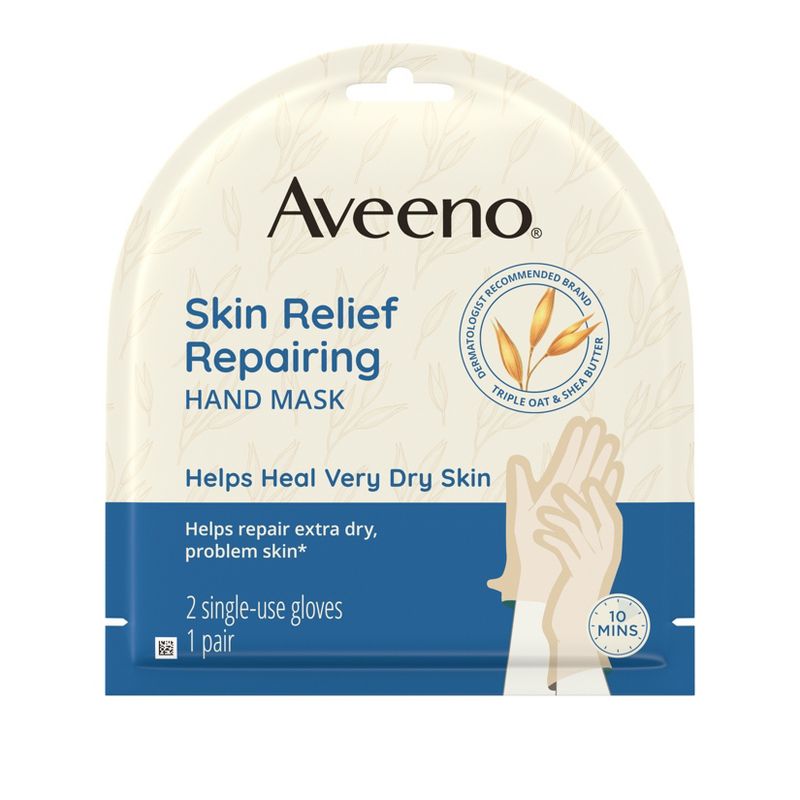 Aveeno Repairing CICA Hand Mask with Prebiotic Oat & Shea Butter for Extra Dry Skin, Fragrance-Free , 3 of 14