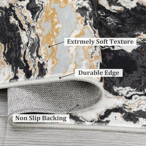 Area Rug, Abstract Marble Accent Rug, Soft Luxury Carpet for High Traffic Areas, Washable Rugs for Living Room, Non Slip Home Decor Kitchen Rug - 1 of 4