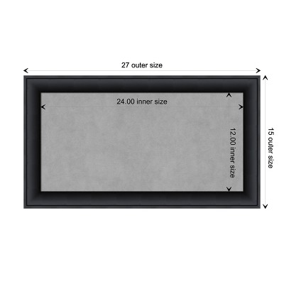 Nero Black Wood Framed Magnetic Board 30 x 19 in.