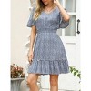 KOJOOIN Women's Summer Floral Short Sleeve V Neck A-Line Midi Dress - 4 of 4