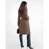 Women Elegant Notched Collar Double Breasted Overcoat with Tie Belt Trench Coat Fall Winter - 3 of 3