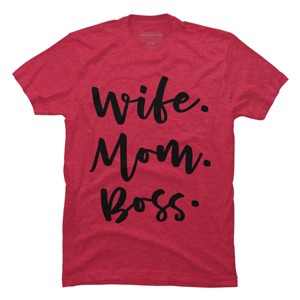 Men's Design By Humans Wife. Mom. Boss. By TheBlackCatPrints T-Shirt - 1 of 2