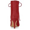 Allegra K Women's Pointy Toe Zip Lace Up Stiletto Heel Ankle Boots - 4 of 4