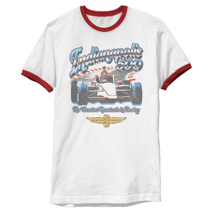Mens Indy 500 The Greatest Spectacle in Racing Chrome Logo T Shirt - 1 of 2