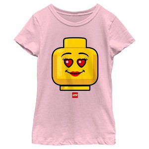 Girl's LEGO Heart Eyes Face T-Shirt - 1 of 4