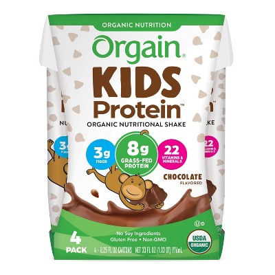 Orgain Kids Chocolate Protein Shake - 4pk/8.25 fl oz Cartons