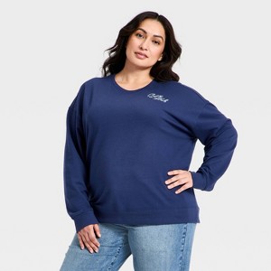 Women's Holiday French Terry Rib-Knit Sweatshirt - Ava & Viv™ - 1 of 3