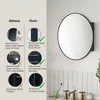 TEHOME Surface Mount Black Circular Round Bathroom Medicine Cabinet with Mirror Metal Framed Circle Bathroom Storage Cabinet 26'' Dia - 4 of 4