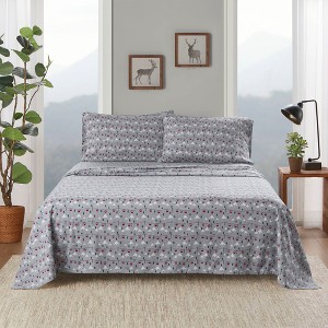 Sapphtopaz 3 PCS/4 PCS Comforter Set Ski Jump with 1 Flat Sheet,1 Fitted Sheet,1/2 Pillowcase,Bed Set Coverlet for All Seasons,Machine Washable,Gray - 1 of 4