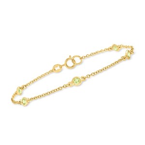 Ross-Simons 0.60 ct. t.w. Bezel-Set Peridot Station Bracelet in 18kt Gold Over Sterling - 1 of 3