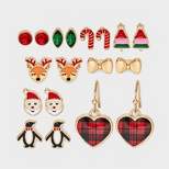 Girls' 9pk Holiday Earring Set - Cat & Jack™