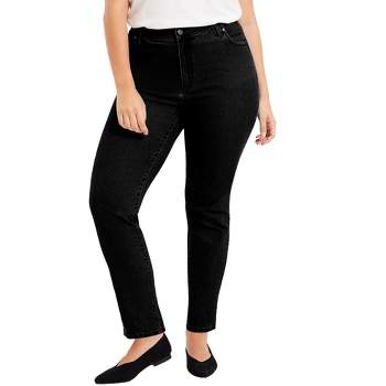 June + Vie by Roaman's Women's Plus Size Curvie Fit Straight-Leg Jeans