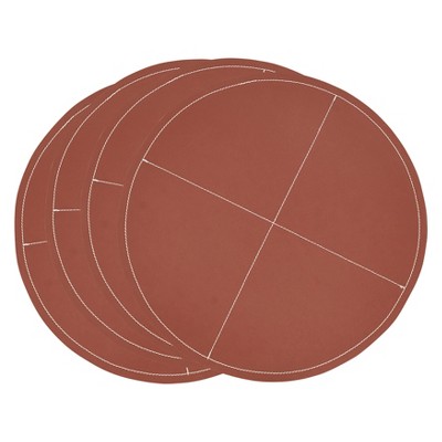 Terracotta Faux Leather Round Placemats Set of Four