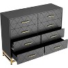 Acekool  8 Drawer Wooden Dresser, Modern Wide Chest with Rattan Drawers for Bedroom or Living Room, 47 Inch - 2 of 4