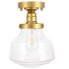 Elegant Lighting Lyle 1 light Brass and Clear seeded glass Flush mount - 3 of 4