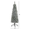 Nearly Natural 5-ft Flocked Pencil Artificial Christmas Tree with 318 Bendable Branches - 2 of 4