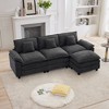 HYLEORY 105.9 in. Chenille Fabric 4-Seat Pillow Top Arm L-Shaped Secitonal Sofa with Ottoman - 4 of 4