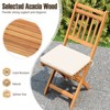 Tangkula Folding Patio Chairs Set of 2 w/ Slatted Backrests & Soft Seat Cushions - 3 of 4