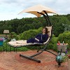 Sunnydaze Outdoor Hanging Chaise Floating Lounge Chair with Canopy Umbrella and Arc Stand - 4 of 4