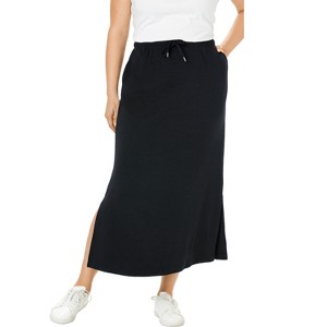 Woman Within Petite Sport Knit Side-Slit Skirt - 1 of 4