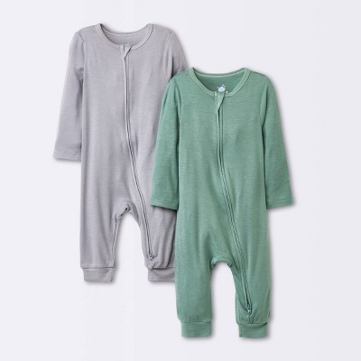 Image of Baby 2pk Premium Modal Romper - Cloud Island™ Green 0-3M