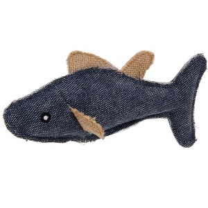 Pet Life Durable Fish Denim Plush Teaser Cat Toy, - 1 of 2