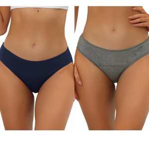 Allegra K Women's Mid-Rise Available in Plus Size Hipster Underwears 2 Packs - 1 of 4
