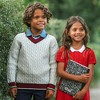 Girls' Organic Short Sleeve Cable Sweater Dress with Collar, Kids - 3 of 4